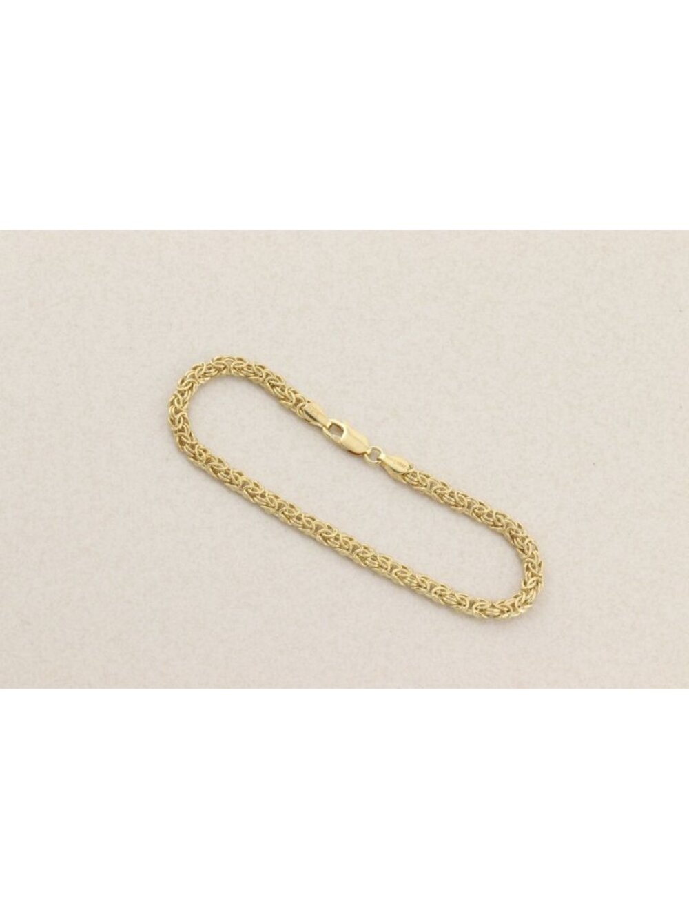 18k Yellow Gold Over Sterling Silver Byzantine Chain Bracelet 7 1/2" inch - Picture 5 of 7